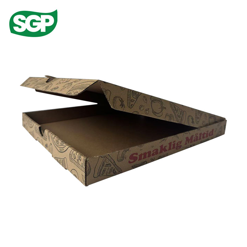 Custom Double-Sided Kraft Pizza Boxes with Full-Cover Flexo Printing | Eco-Friendly & Low MOQ