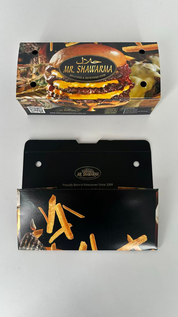 Custom Printed Burger Box | Greaseproof Takeaway Sandwich Packaging Box | Food Grade Paper Box Manufacturer