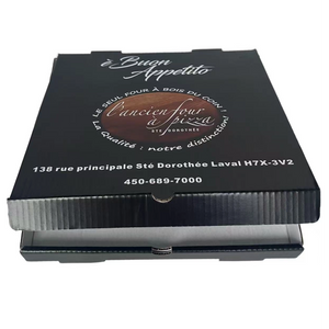 Custom Black Pizza Boxes with Double-Sided Printing | Wholesale Premium Pizza Boxes