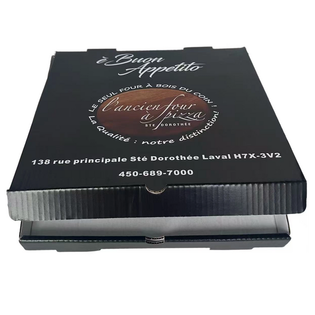 Custom Black Pizza Boxes with Double-Sided Printing | Wholesale Premium Pizza Boxes