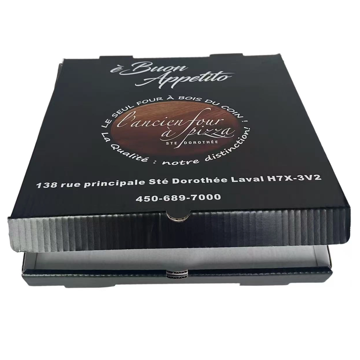 Custom Black Pizza Boxes with Double-Sided Printing | Wholesale Premium Pizza Boxes