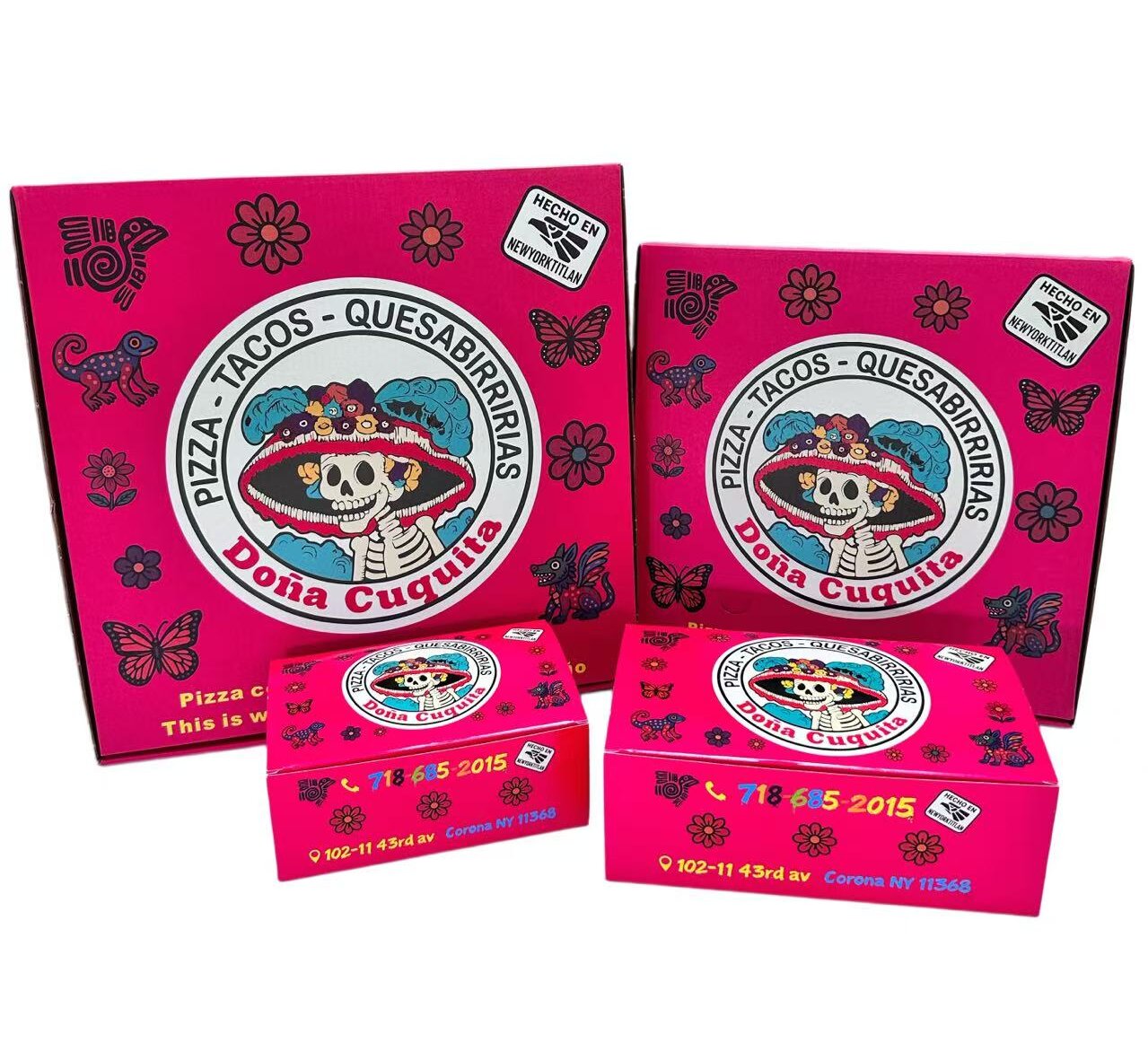 Custom Printed Pizza Boxes with Logo | Mexican Themed Food Grade Takeout Boxes Wholesale