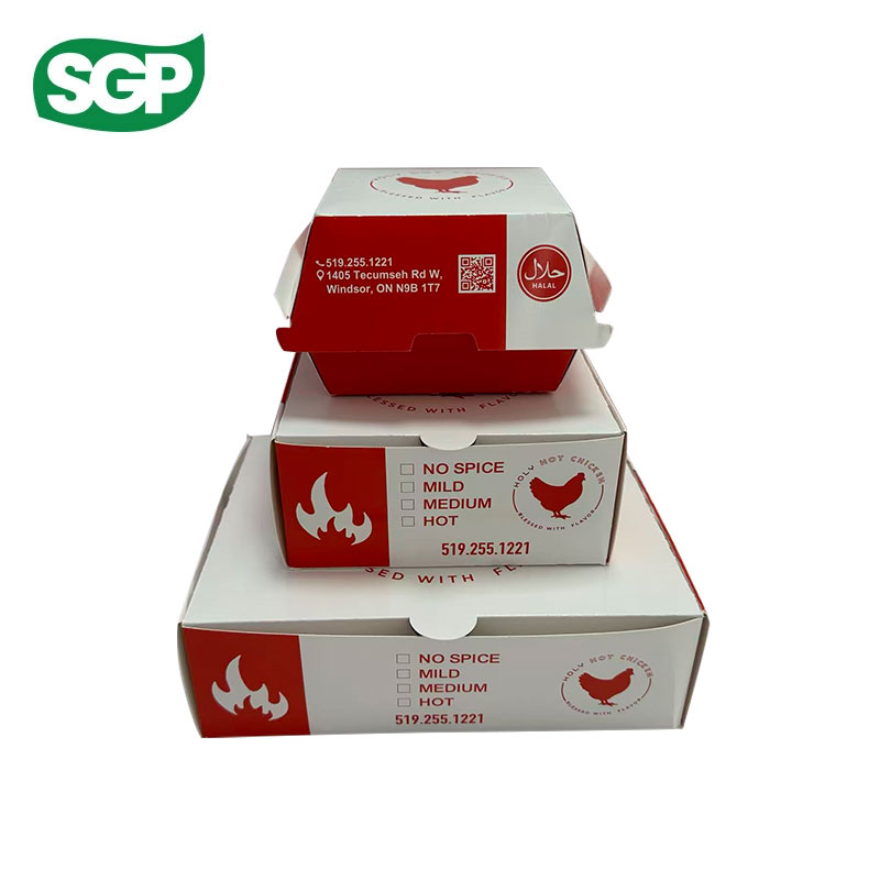 Custom Printed Paper Food Boxes & Paper Bowls – Red & White Design