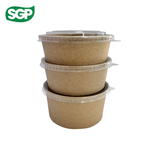 Plain Rectangular Paper Bowl with Plastic Lid | Disposable Food Packaging