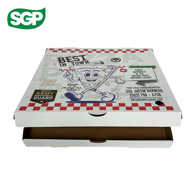 Personalized White Pizza Boxes | High-Quality Printing, Low MOQ, Food Safe