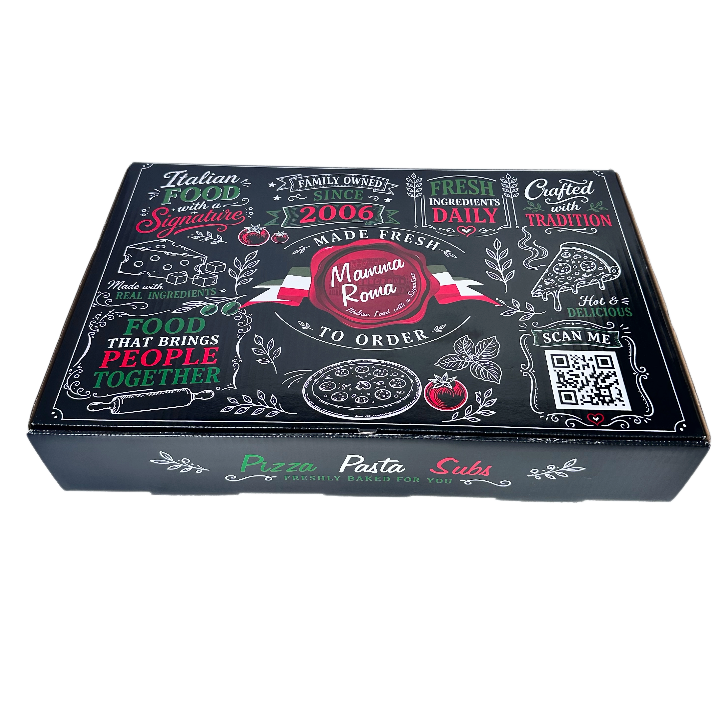 Custom Printed Catering Box Set | Disposable Aluminum Foil Tray with Clear Lid, Italian Pizza Pasta Takeaway Packaging
