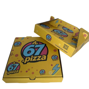 Custom Printed Handle Pizza Boxes | 67.pizza Style Takeout Pizza Packaging with Handle
