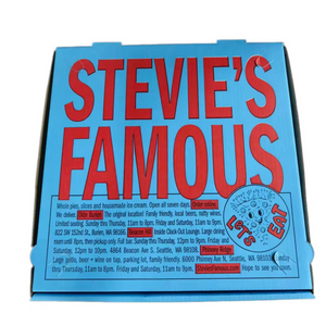 Stevie's Famous Pizza Boxes | Custom Printed, Food-Safe, Corrugated Takeout Pizza Packaging