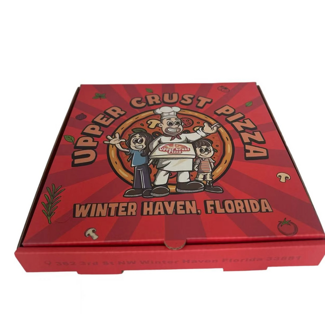 Custom Printed Upper Crust Pizza Box | CMYK Full-Color Branded Takeout Pizza Packaging