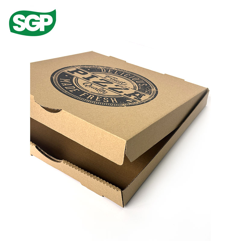 Custom Kraft Pizza Boxes with Single-Color Flexo Printing