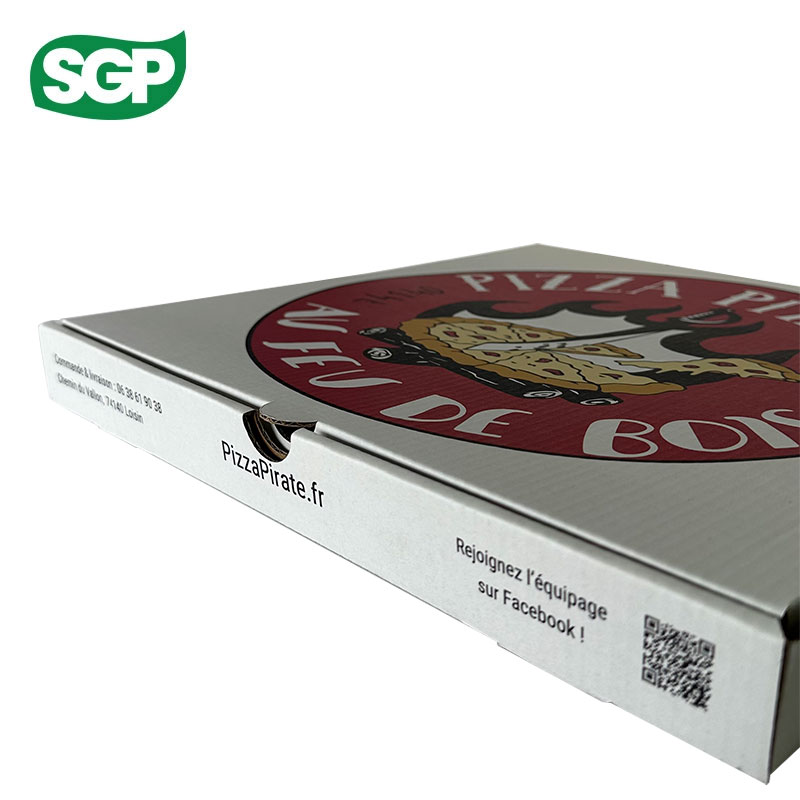 White professional custom pizza box for branding and packaging